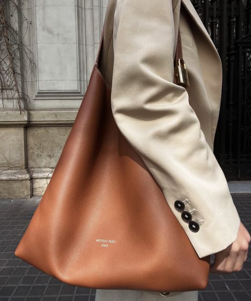 Louis Vuttion Grained Calfskin Low Key Hobo MM M24974 Brown - Image 3