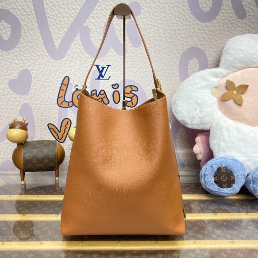Louis Vuttion Grained Calfskin Low Key Hobo MM M24974 Brown - Image 7