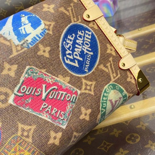 Louis Vuttion Side Trunk MM with Hotel Labels M47085 - Image 11