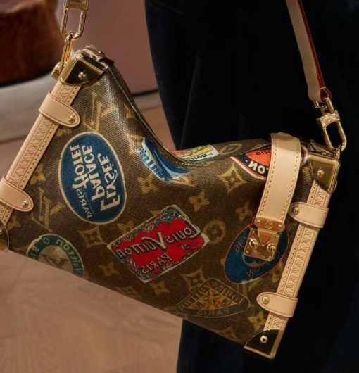 Louis Vuttion Side Trunk MM with Hotel Labels M47085 - Image 3