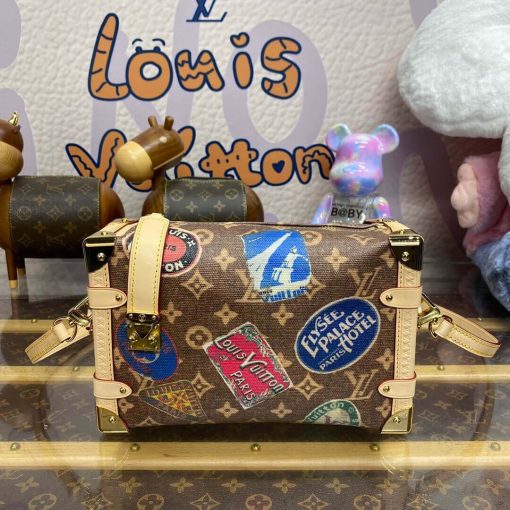 Louis Vuttion Side Trunk MM with Hotel Labels M47085 - Image 7