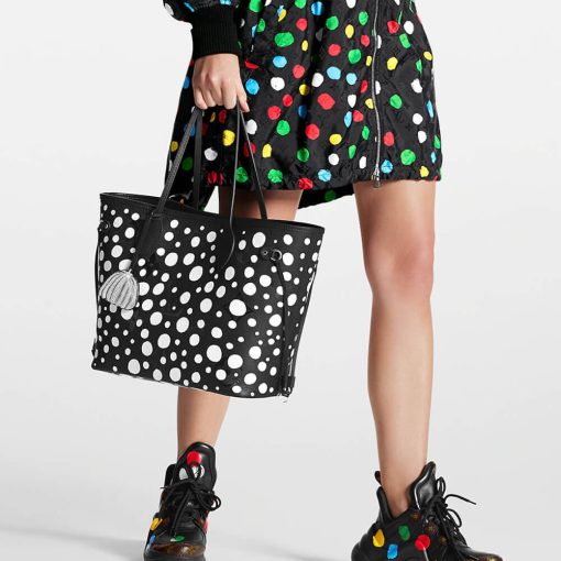 Louis Vuttion Yayoi Kusama Neverfull MM M46390 Black/White - Image 3
