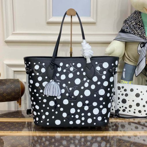 Louis Vuttion Yayoi Kusama Neverfull MM M46390 Black/White - Image 4