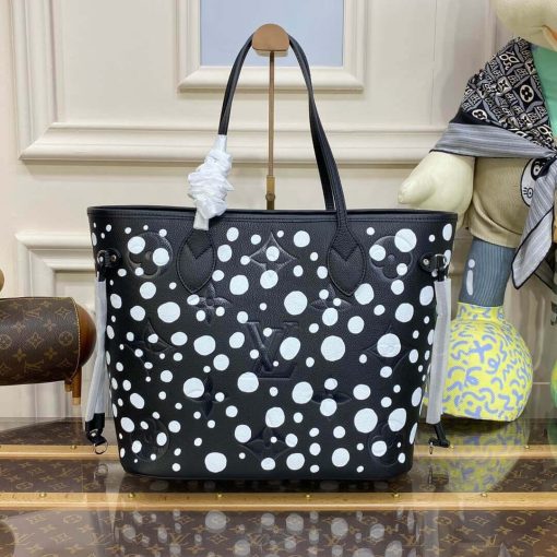 Louis Vuttion Yayoi Kusama Neverfull MM M46390 Black/White - Image 5