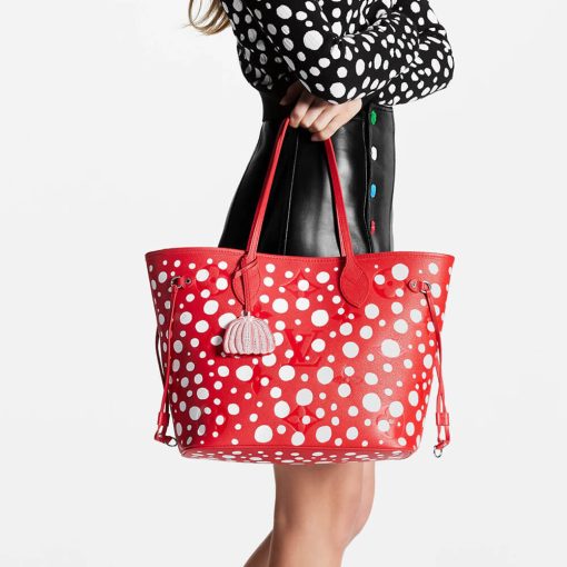 Louis Vuttion Yayoi Kusama Neverfull MM M46422 Red/White - Image 3