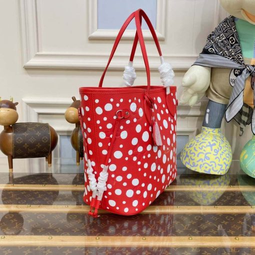 Louis Vuttion Yayoi Kusama Neverfull MM M46422 Red/White - Image 6