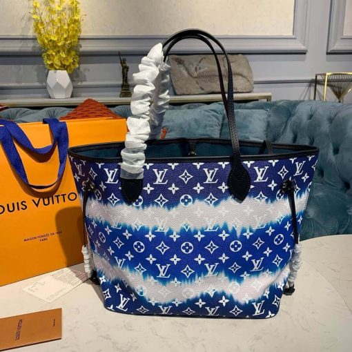 LV Escale Neverfull MM M45127 M45128 M45270 Blue - Image 4