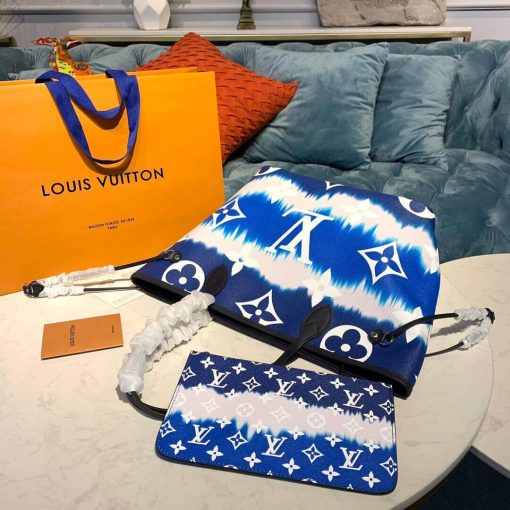 LV Escale Neverfull MM M45127 M45128 M45270 Blue - Image 5