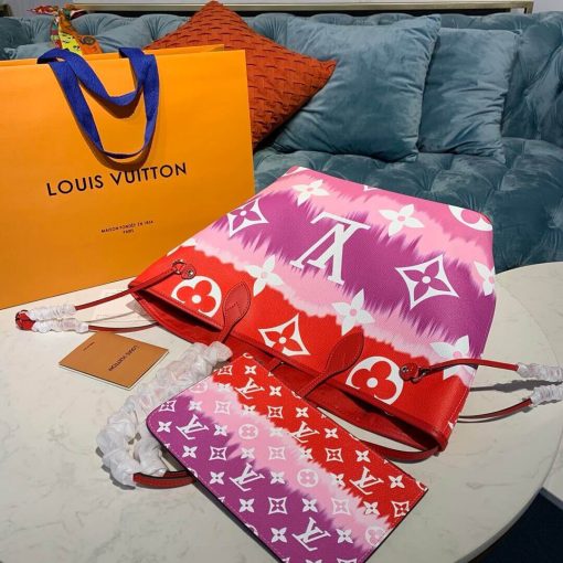 LV Escale Neverfull MM M45127 M45128 M45270 Red - Image 4