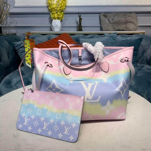 LV Escale Neverfull MM M45127 M45128 M45270 Pink - Image 10