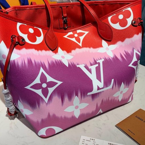LV Escale Neverfull MM M45127 M45128 M45270 Red - Image 6