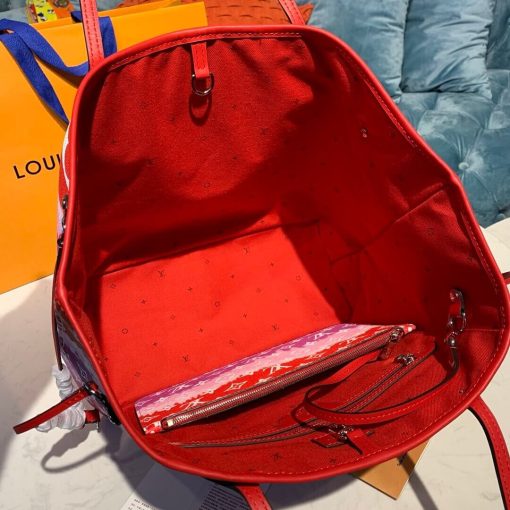 LV Escale Neverfull MM M45127 M45128 M45270 Red - Image 10