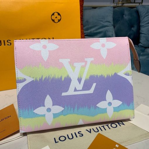 LV Escale Poche Toilette 26 M69136 M69137 Red - Image 20