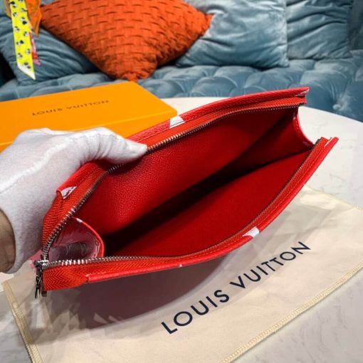 LV Escale Poche Toilette 26 M69136 M69137 Red - Image 8