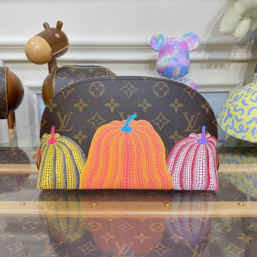 LV x YK Cosmetic Pouch with Colorful Pumpkin Print M46472 - Image 2