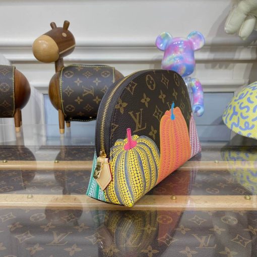 LV x YK Cosmetic Pouch with Colorful Pumpkin Print M46472 - Image 4