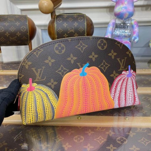LV x YK Cosmetic Pouch with Colorful Pumpkin Print M46472 - Image 6