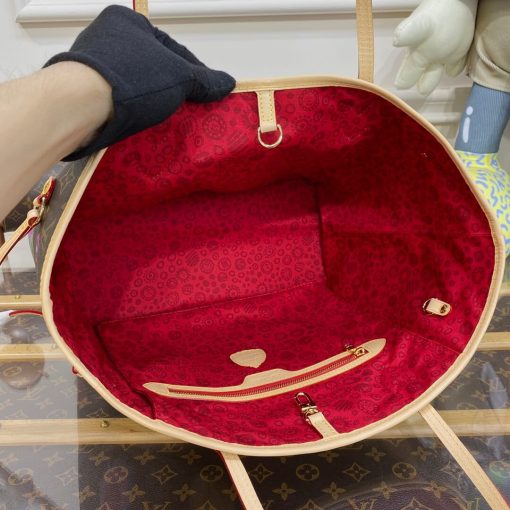 LV x YK Monogram Neverfull MM with Faces Print and Embroidery M46447 - Image 10