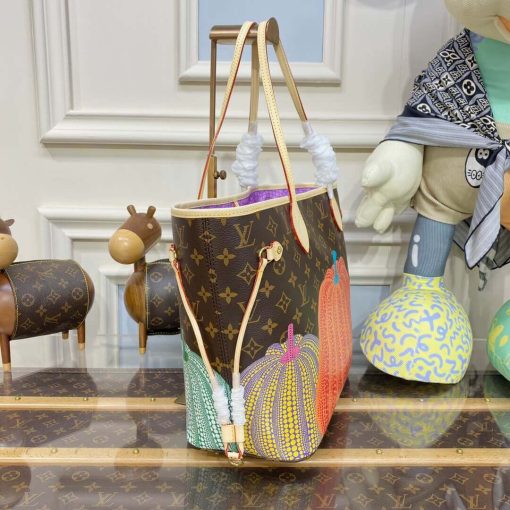 LV x YK Neverfull MM with Pumpkin Print M46468 - Image 7