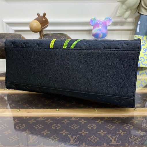 LV x YK OnTheGo MM with Flower Marquetry M46416 Black - Image 7