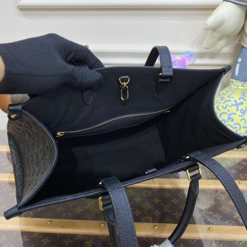 LV x YK OnTheGo MM with Flower Marquetry M46416 Black - Image 11