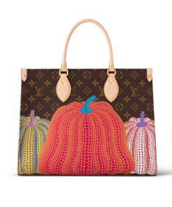 LV x YK OnTheGo MM with Pumpkin Print M46466