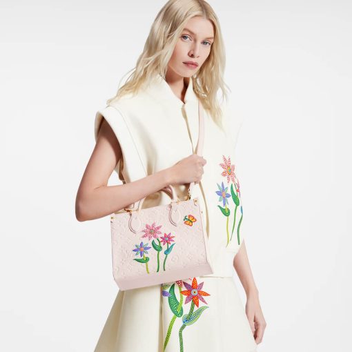 LV x YK OnTheGo PM with Flower Marquetry M21732 White - Image 2