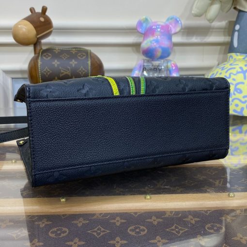 LV x YK OnTheGo PM with Flower Marquetry M21732 Black - Image 4