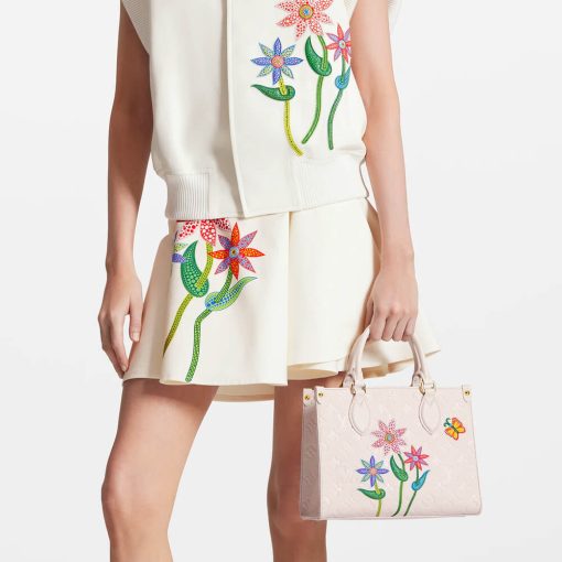 LV x YK OnTheGo PM with Flower Marquetry M21732 White - Image 4