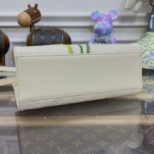 LV x YK OnTheGo PM with Flower Marquetry M21732 White - Image 8
