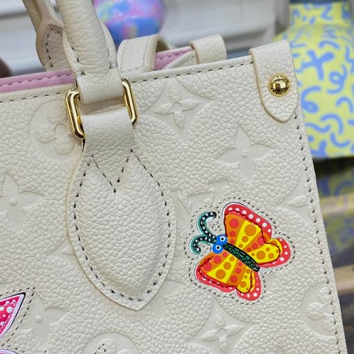 LV x YK OnTheGo PM with Flower Marquetry M21732 White - Image 10