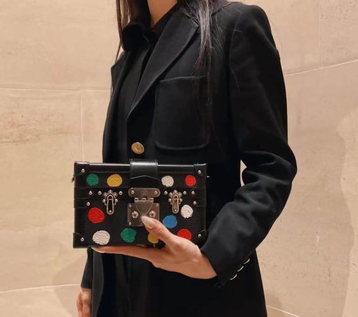 LV x YK Petite Malle with 3D Painted Dots Print M21621 Black - Image 5