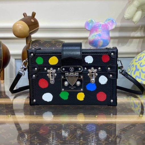LV x YK Petite Malle with 3D Painted Dots Print M21621 Black - Image 6