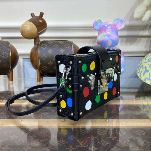 LV x YK Petite Malle with 3D Painted Dots Print M21621 Black - Image 8