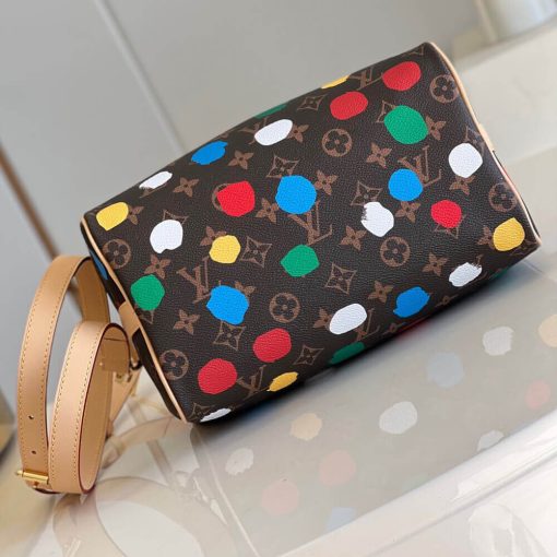 LV x YK Speedy Bandouliere 25 with 3D Painted Dots Print M46433 - Image 11