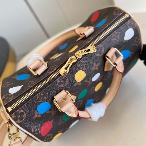 LV x YK Speedy Bandouliere 25 with 3D Painted Dots Print M46433 - Image 12