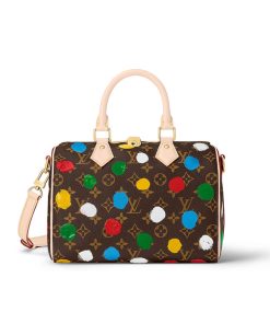 LV x YK Speedy Bandouliere 25 with 3D Painted Dots Print M46433