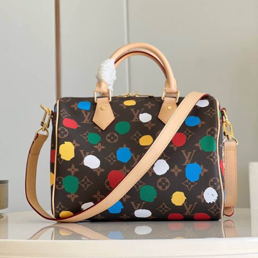 LV x YK Speedy Bandouliere 25 with 3D Painted Dots Print M46433 - Image 7