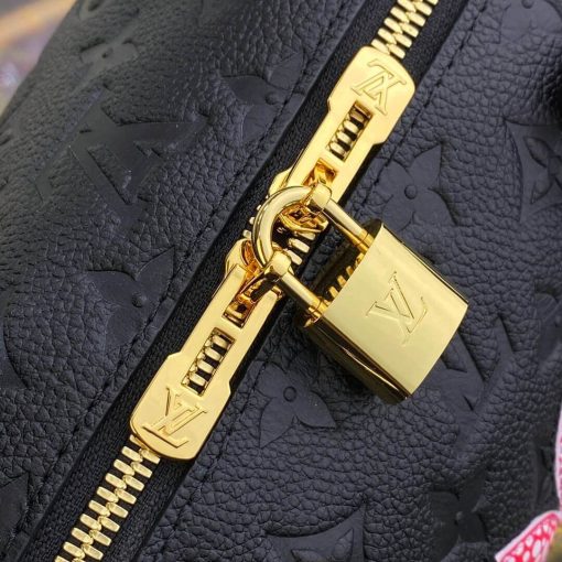 LV x YK Speedy Bandouliere 25 with Flower Marquetry M46415 Black - Image 10